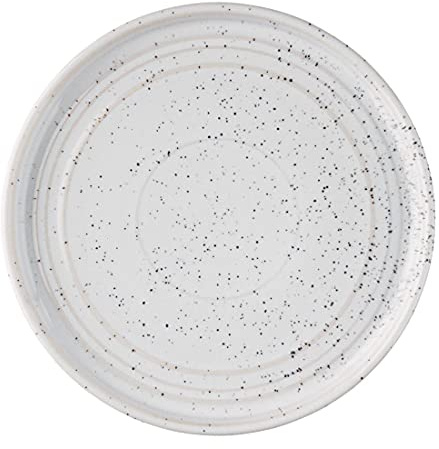 Olympia Cavolo Flat Round Plates White Speckle, 180mm (6 Pack) - Porcelain Dinnerware Set, Oven, Microwave, Dishwasher Safe FD902