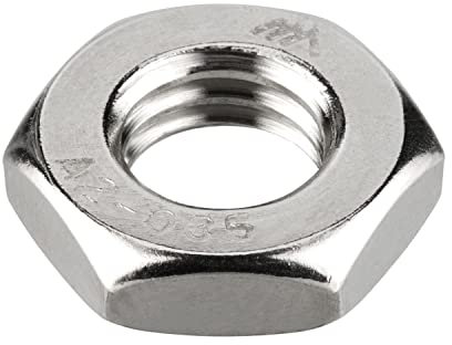 meinschraubenversand.de Écrous hexagonaux (forme basse, avec chanfrein) M6 selon DIN 439/ISO 4035 - Demi-écrous A2 V2A en acier inoxydable - Écrous plats standard - M6 10 pièces