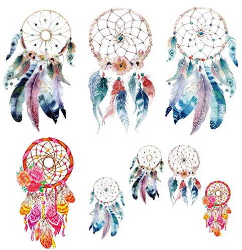 Woohome 8 Stück Bügelflicken Patches zum Aufbügeln Bügeltransfer, Traumfänger Bügelbilder für Thermotransfers Patch Sticker für T-Shirt, Kleid Schmücken