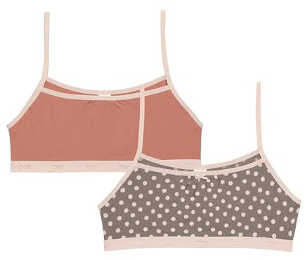 DIM Fille Les Pockets Coton Doux Et Confortable X2 Soutien-Gorge, Imprimé Soleil/Rose Brique, 14 Ans EU