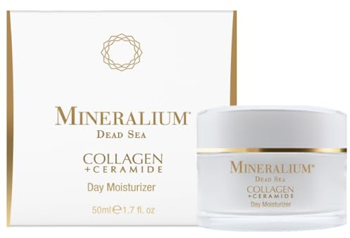 Mineralium - Crema de Día Hidratante con Colágeno Hidrolizado y Ceramidas - Piel Rejuvenecida y Radiante - Vitamina C, Aceite de Jojoba, Minerales del Mar Muerto - 50ml