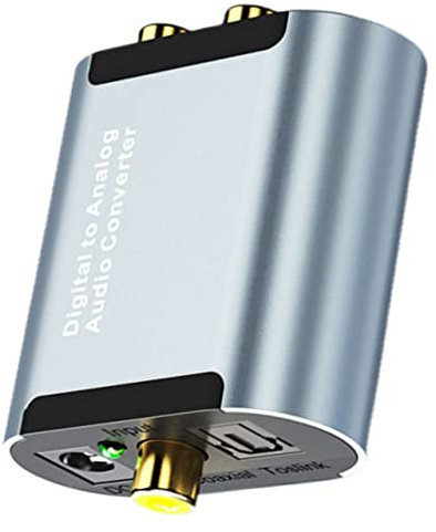 Uonlytech Adattatore Audio in Fibra Convertitore Digitale Coassiale Splitter Audio Analogico 32-96 Khz