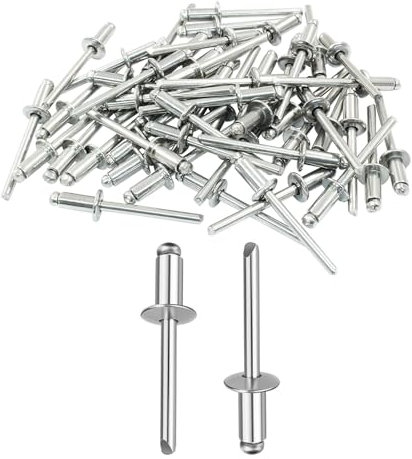 Wavanta 50pcs 3.2 x 10mm 304 Stainless Steel Pop Rivets, Open End Type Blind Rivets, Steel Grip Mandrel, for DIY/Automotive Repairs/Furniture