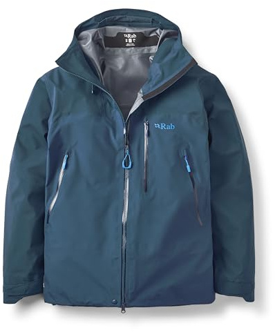 Rab Men’s Latok Mountain Gore-Tex Pro Jacket - GTX Waterproof Breathable Coat for Trekking, Climbing, & Mountaineering - Tempest Blue - Medium