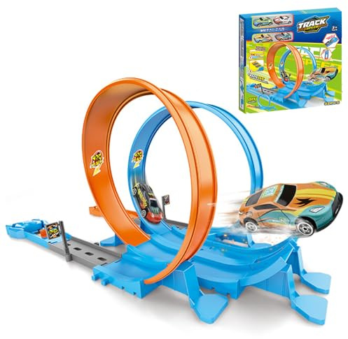 Katapult racerbil med två spelare - 360° väggklättrare leksak med tröghetskraft | Pedagogiskt och anti-stress racingkit för 3–14 år | inkluderar säker och rörlig ABS-spår