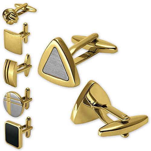 Soul-Cats 6 Paar Manschettenknöpfe aus Edelstahl in schöner Geschenkbox