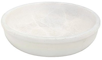 NKlaus Räucherschale weiß Rauchgefäß 10cm Durchmesser Deko Specksteinschale Weihrauchbehälter aus Speckstein 7534