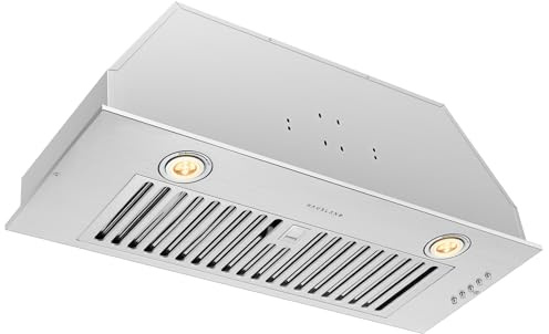 Hauslane Range Hood Insert 30 Inch, Hood Vent for Kitchen Low Noise Perfomance, Stainless Steel Ductless/Ducted Range Hood, Professional Grade Baffle Filters, LED Lamps, Kitchen Vent Hood 11.25 Deep