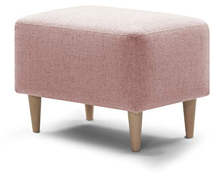 Traumnacht bequemer und moderner Fusshocker mit Holzfüßen in Rosa ( rose), Öko-Tex zertifiziert, produziert nach deutschem Qualitätsstandard