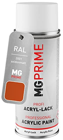 MG PRIME RAL 2001 Orangé rouge/Red orange Bombe aérosol 400 ml mat satiné séchage rapide