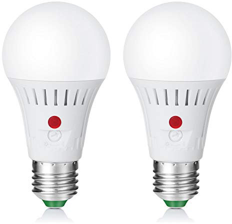 Elrigs Bombilla LED E27 con sensor de luz diurna ajustable, E27 Lámpara con sensor crepuscular ajustable, 7 W equivalente a 60 W, blanco frío (6000 K), paquete doble