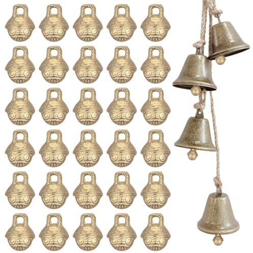 SUPVOX Clochettes Tigre DIY 30 Pièces Mini Clochettes Motif Tête De Tigre Accessoires Bijoux Création Grelots pour Carillon À Vent Décoration Noël Et Loisirs Créatifs