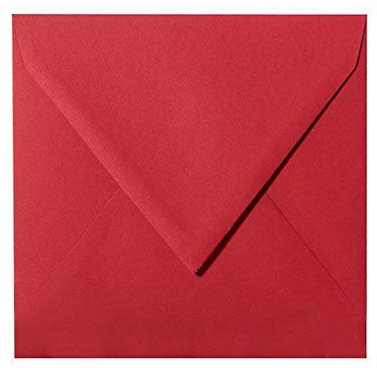 Paper24 25 Briefumschläge 100 x 100 mm, 120 g/m² - Weinrot