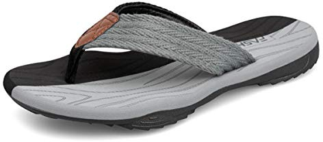 ChayChax herr flip flops mjuk tåseparator utomhus sport strand sandaler halkfri pool badtofflor, Svart grå, 41 EU