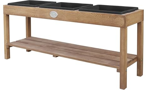 AXI Sand und Wassertisch aus Holz in 3 Höhen in Braun | Sandtisch/Matschtisch mit 3 Behältern