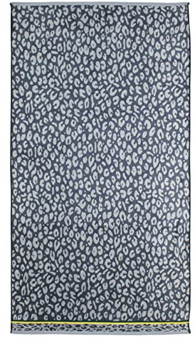 P.K. Collection Serviette de plage en coton - Drap de plage 90 x 165 cm - Tissu éponge de haute qualité - Impression jacquard gris animal