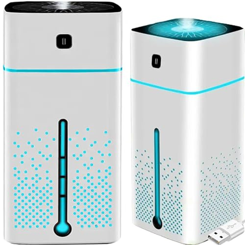 Retoo Humidificador de Aroma Ultrasónico 1L Silencioso Difusor para Niños Bebés y Plantas Fragancia Habitaciones Automático Chimenea Brisa Aire Aceite Humedad Blanco