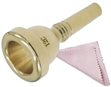 CashBeat Boquilla de trombón de vástago pequeño 12C, latón chapado en oro