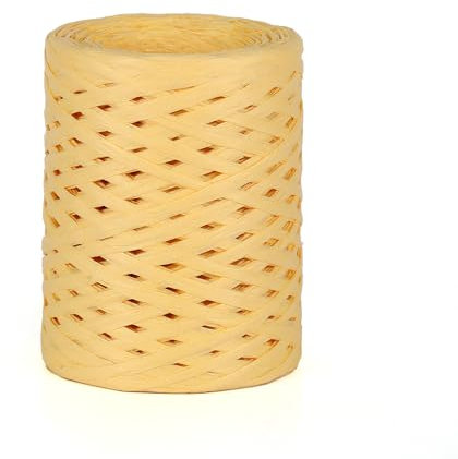 Raffiabast Natur 100m Bast Papierband, Bast Raffia Naturbast, Naturbast Papierband, Raffia Bast Braun, Für Handwerksprojekte, Geschenkverpackung, Weben Und Gärtnern (Ca. 4mm Breit)