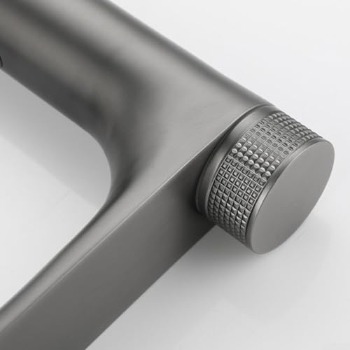 Grifo con sensor infrarrojo de acero inoxidable 304 para agua caliente y fría, funcionamiento automático sin contacto con acabado gris/dorado, 170 x 105 mm (gris)