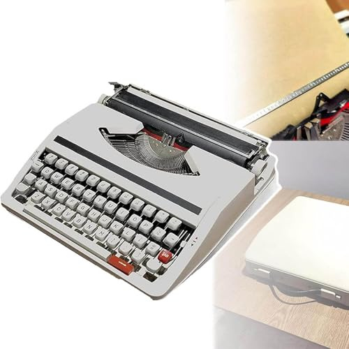 Dyqyym maskin skrivmaskin, vintage finish antik, bärbara flexibla knappar klar handstil (A)