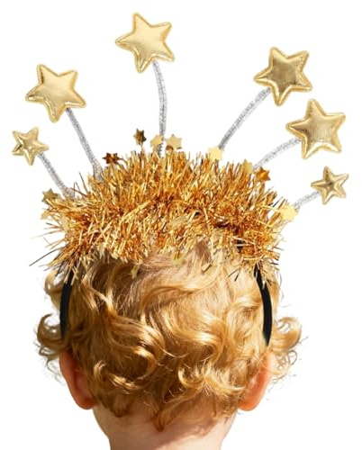 Generisch Bandeaux de fête pour femmes - 2026 Coiffes avec étoiles | Bandeau à paillettes, tiare de fête pour soirée, Noël, anniversaire, bureau, école, costume, photo pour femmes et couples