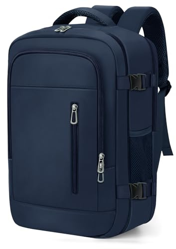 OTAHGK Bagaglio a Mano 40 × 30 × 20 per Ryanair, Zaino da Viaggio Sotto il Sedile Aereo Borsa da Cabina Voli Zaini Casual Valigia Ufficio Scolastico Lavoro Borse Adatto a Laptop da 14 pollici-Blu