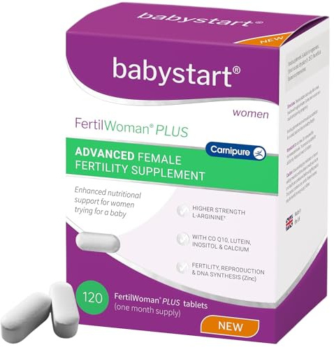 Babystart Fertility Supplements for Women - FertilWoman Plus Advanced 120 Tablets, Prenatal Vitamins and Minerals Including Folic Acid, Vitamins B, C, D, E for Conception and Nutritional Support
