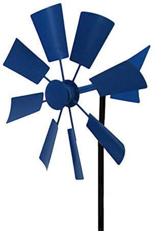 Windrad Windmühle Metall Garten Dekoration Draussen Modern Eisen Rasen Gartenstecker Kinder, Geeignet Für Gartendeck Hof, Drei Farben, Schnelle Installation, 23.5x18x66cm