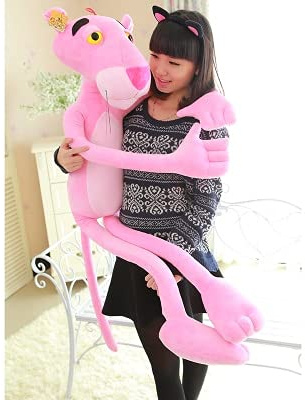 60-130 cm Peluche ripiene di Pantera Rosa Bambole Grandi Pantera Bambole di Peluche Leopardate per Adolescenti di Moda Molto Morbido di buona qualità 90-100 cm Bianco