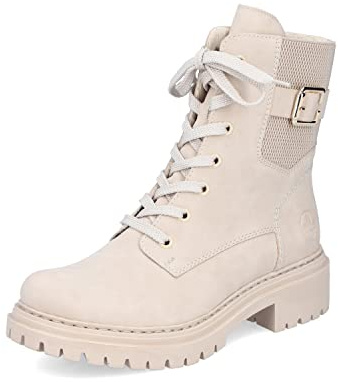Rieker 72631 Women's Lace-Up Ankle Boots, beige, 3.5 UK
