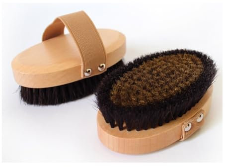 SIBONI 2 Stück Kupfer-Körperschrubber-Trockenbürste for Aufwachen, Glätten Der Haut Und Stressabbau, Buchenholz-Kupferdrahtbürste, Körperbad-Massage-Reinigungsbürste, Meridian-Peeling-Badebürste
