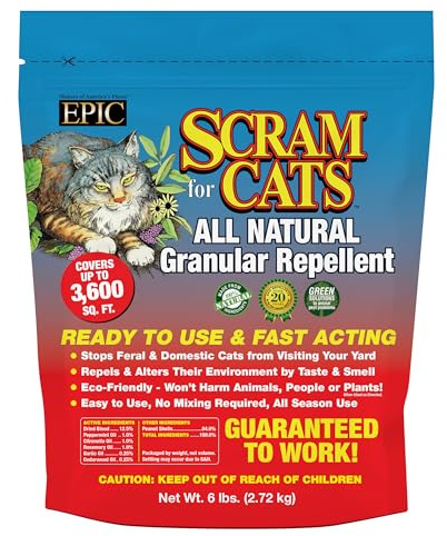 Epic REPELLENTS Cat Scram, Animal, People and Pet Safe Granular Repellent (6 lbs)