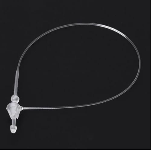1000 Sicherheitsfäden für Etiketten | 130mm Loop Pins Set | Nutzung ohne Etikettierpistole/Heftpistole | transparent Fäden für Kleidung und andere Produktetiketten | Loop Lock Preisschild Faden