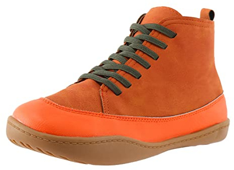 Botines para mujer, color negro, planos, cortos, cómodos, transpirables, con cordones, para exteriores, antideslizantes, de invierno, de entretiempo, botines, naranja, 41
