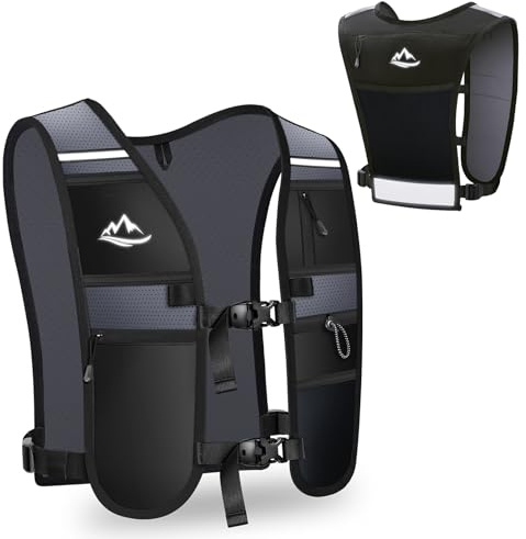 Rolgno Chaleco Running, Chaleco Hidratacion Trail Running Ligero y Transpirable con 2L Gran Compartimento, Mochila Hidratacion Reflectante para Hombre y Mujer, Correr, Senderismo, Ciclismo, Maratones