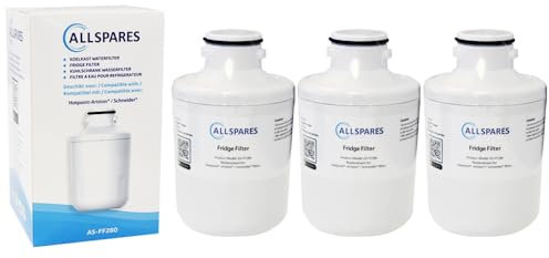 AllSpares Lot de 3 filtres à eau pour réfrigérateurs américains (Side-by-Side) compatibles avec WPRO 482000091353 / C00300448