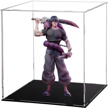 JJK Fushiguro Toji Figurine Gojo Satoru Action Figurine Anime Itadori Yuji Figurines avec écran acrylique Modèle de vitrine Position debout Combattant Sculpture Objets de collection Décoration Cadeau
