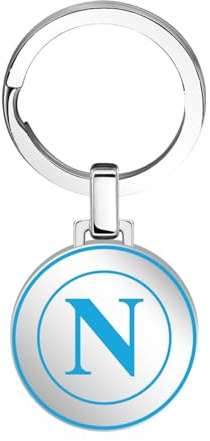 Clondo Portachiavi SSC Napoli in Acciaio Inossidabile – Prodotto Ufficiale Calcio – Gadget Elegante e Resistente con Logo SSCN – Idea Regalo per Tifosi Azzurri (Round Logo Azzurro)