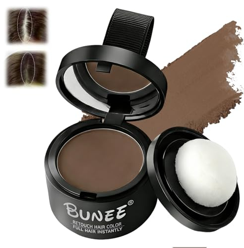 4 g Poudre Racines, Poudre de Racine de Cheveux, Poudres Densifiante, Retouche Racines Instantanée, Couverture de Racine Pour Homme et Femme, Facilité d’Application, Résultat Naturel (Châtain Foncé)