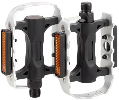 Racercykelpedal – platta pedaler för cykel, bredare mountainbikepedal med avtagbara reflexremsor och dubbar för