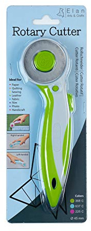 Elan Cutter Rotatorio Tela Verde, Cuter Circular, Cutter para Patchwork, cortador circular, Cuter Rotativo Tela, Cutter Manualidades, Cortador Tela, cortador de Tela industrial, Cutter Circular 45mm