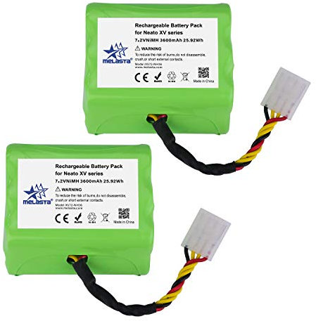 melasta 2Pack 7,2 V 3600 mAh NIMH-Akku Compatible with Neato XV Serie XV-21 XV-11 XV-12 XV-14 XV-15 XV-25 XV Essential Signature Pro Staubsauger