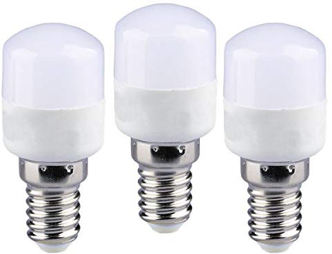 LEDLUX 3 Pezzi Lampadina LED E14, Bianco Freddo 6400K, Lampade LED E14, Tubolare T26, 2W 180 Lumen 220V, Per Cappa Da Cucina Frigorifero Microonde