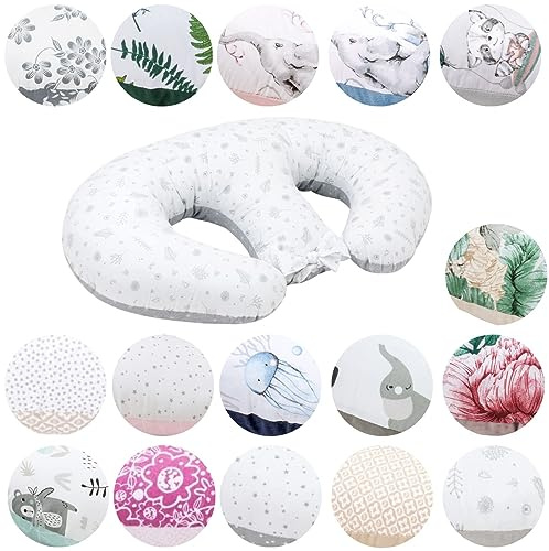 Bellochi Cuscino Allattamento Gemellare Cuscino da Allattamento con Fodera - Cuscino per Allattamento Multifunzionale di Cotone - (Star Copse)