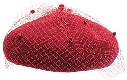 Béret en laine pour femme - Style vintage - Pour l'automne et l'hiver - Motif voile - Style décontracté - Pour peintre - Pour l'extérieur - Élégant
