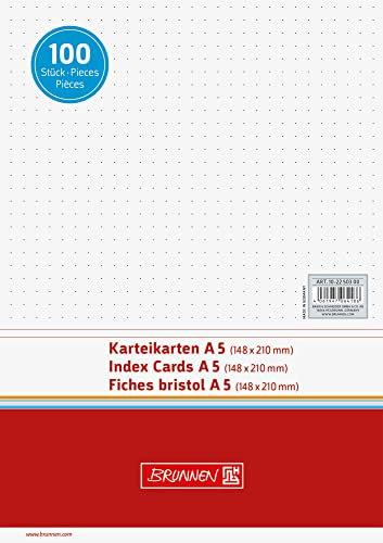 BRUNNEN Karteikarten A5 dotted