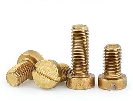 HSCRSTAR M2.5x8mm 50pcs Brass Slotted Cheese Head Screw Brass Screw Brass Bolt