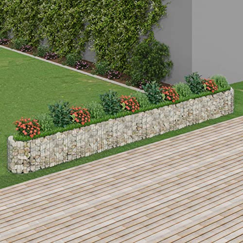 XIAOGUANG Gabionen-Hochbeet, Kräuterspirale, Hochbeet Im Garten, Pflanzkübel, Pflanzsteine, Verzinktes Eisen 540x50x50 cm