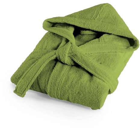 Bassetti Morbido Accappatoio 400 gr con Cappuccio 100% Cotone Uomo Donna Spugna Taglie Forti - ITALY Designed - Collezione MONIQUE - Nuovo (GERMOGLIO VU - M)